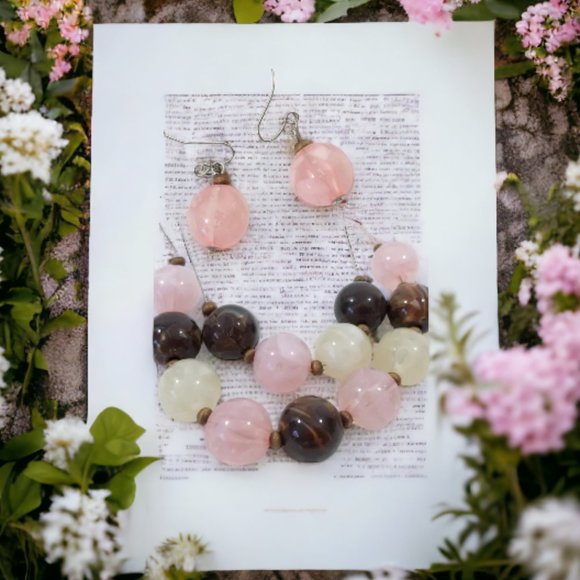 J. Crew Beaded Floating Necklace Earring Set - Picture 2 of 7